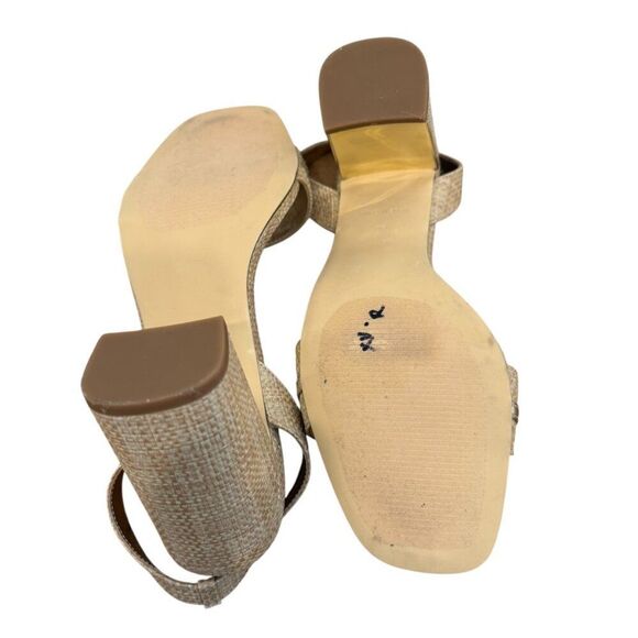 Lilly Pulitzer May Nude Bamboo Inspired Ankle Strap Block Heel Sandal Size 9 - Picture 7 of 9